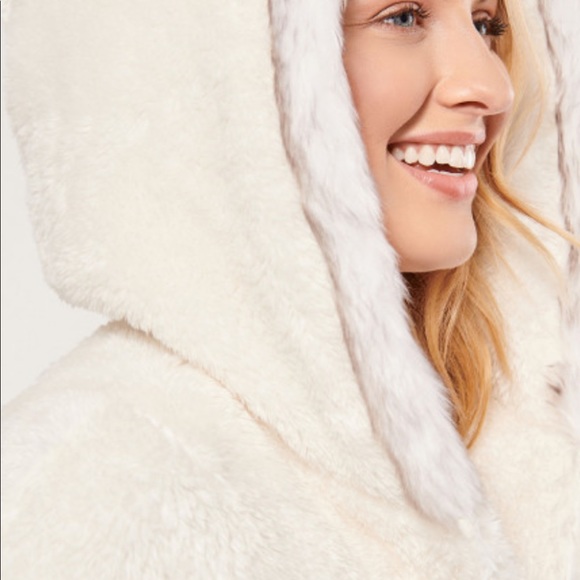 Faux fur Sherpa cardigan robe - Picture 2 of 8